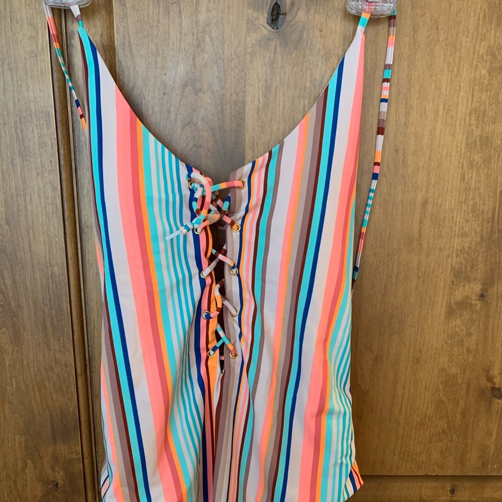 Neon striped one piece
